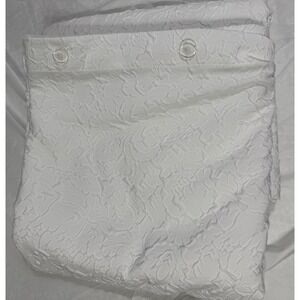 DKNY Soft Textured Solid White Duvet Cover ‎ Queen Full  ,Buttons